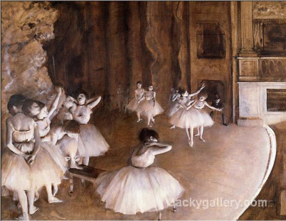 Ballet Rehearsal on the Stage, by Edgar Degas paintings reproduction